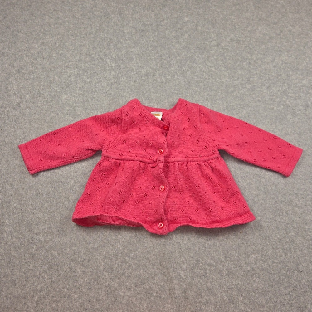 Gymboree Pink Pointelle Knit Cardigan Sweater Baby Girl 6-12 Months Cottagecore
